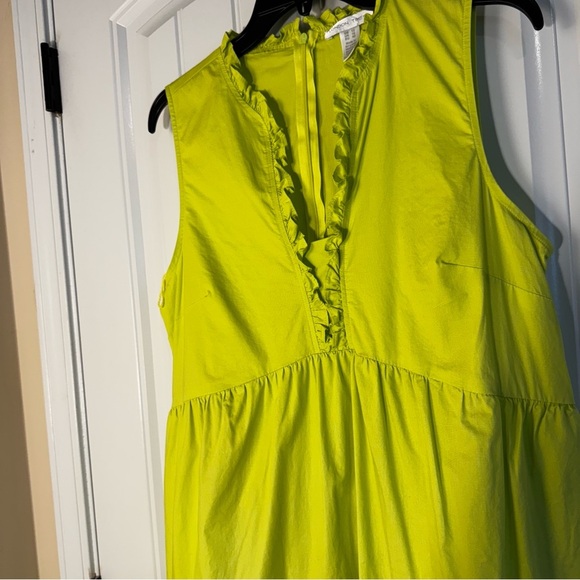 Lime Green Sleeveless Tiered Dress - Picture 1 of 7